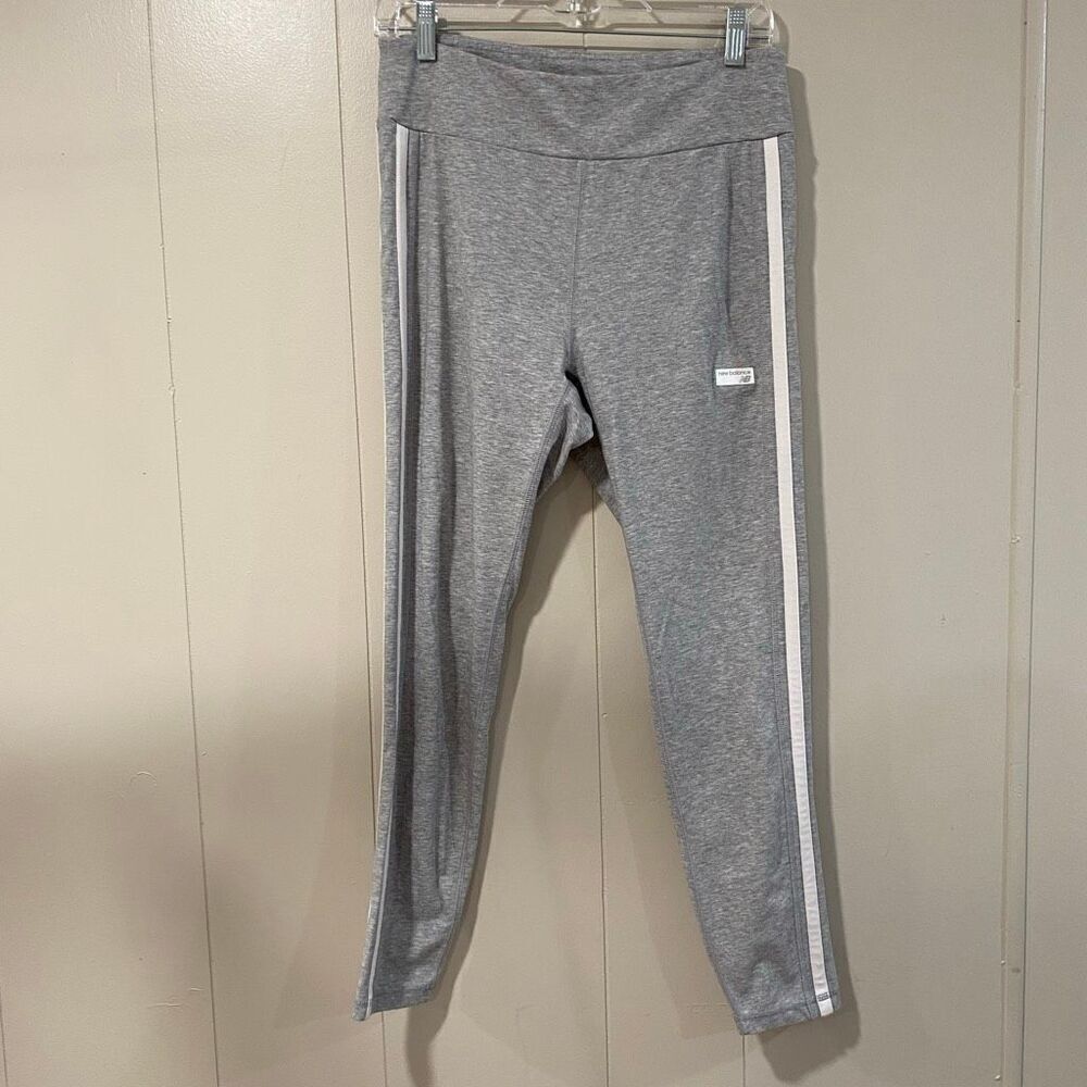 New Balance Gray Stripe Active Leggings Size L